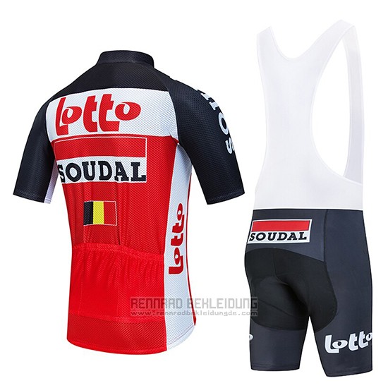 2020 Fahrradbekleidung Lotto Soudal Shwarz Rot Wei Trikot Kurzarm und Tragerhose